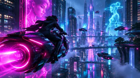 Sci-fi neon: a sample picture in this look